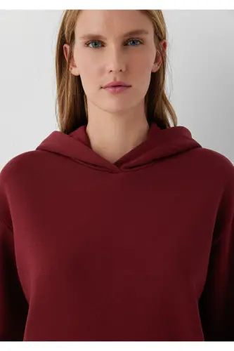 Kapüşonlu Kırmızı Sweatshirt 167299-85347 - Kırmızı - 6
