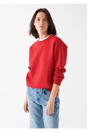 Kapüşonlu Kırmızı Sweatshirt 8816126-34329 - Kırmızı-34329 - Mavi (1)