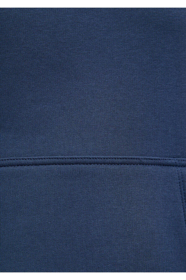 Kapüşonlu Lacivert Basic Sweatshirt 167299-70488 - 6