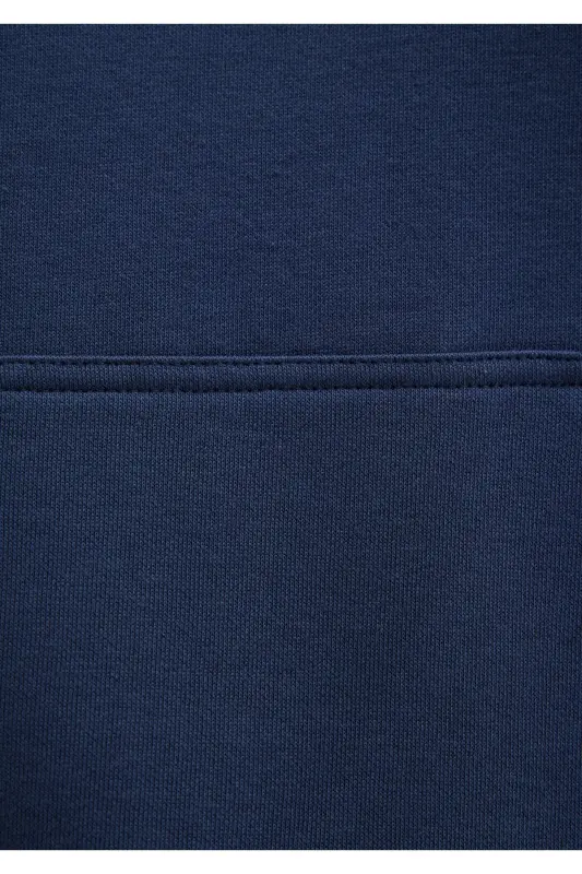 Marineblaues Basic-Sweatshirt mit Kapuze 167299-70488 - Marineblau-70488 - 8