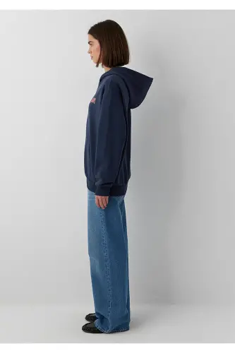 Kapüşonlu Lacivert Sweatshirt 1S10178-70490 - Lacivert - 4