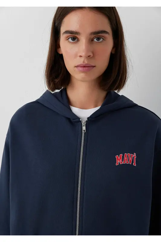 Kapüşonlu Lacivert Sweatshirt 1S10178-70490 - Lacivert - 6