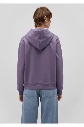 Kapüşonlu Mor Basic Sweatshirt 167299-70608 - 4