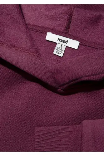 Kapüşonlu Mor Basic Sweatshirt 167299-70670 - Mor-70670 - 6