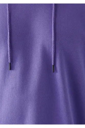 Kapüşonlu Mor Sweatshirt 0610062-70609-Mor - 5