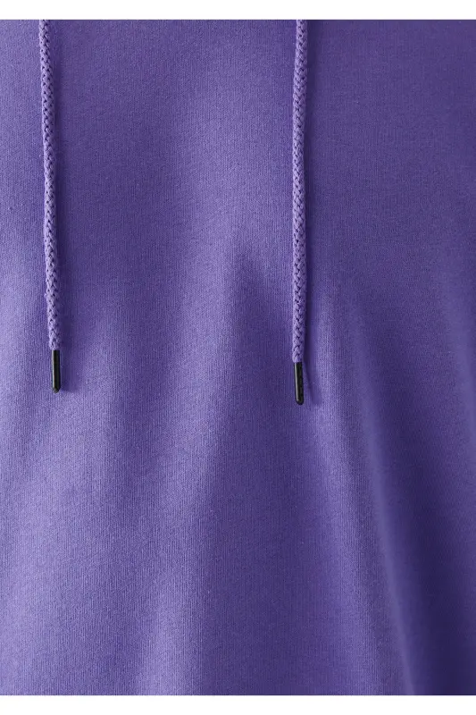 Kapüşonlu Mor Sweatshirt 0610062-70609-Mor - 5