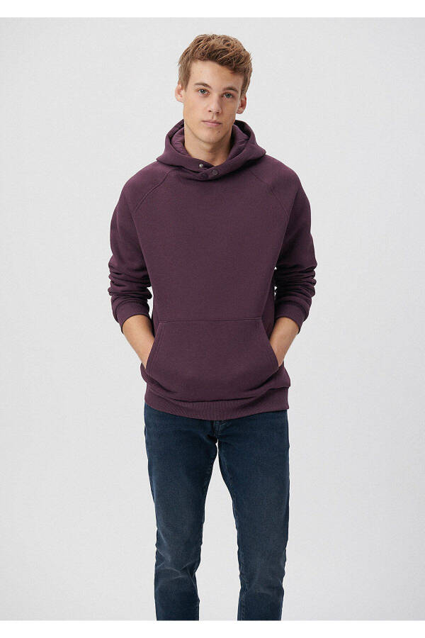 Kapüşonlu Mor Sweatshirt (0s10015-70434) - 1