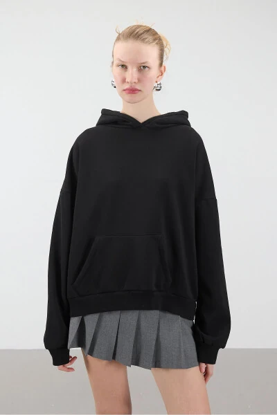 Kapüşonlu Şardonlu Basic Sweatshirt S1596-K5 - ADDAX