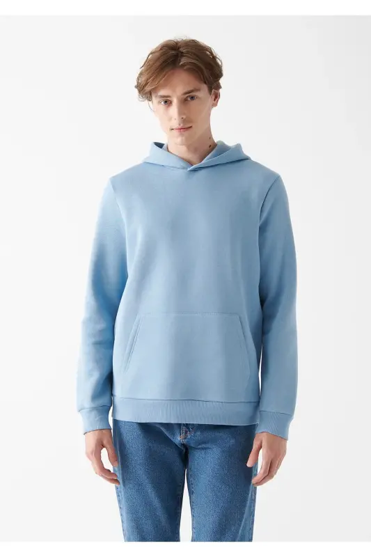 Kapüşonlu Sweatshirt 0610937-70731-Mavi - 3