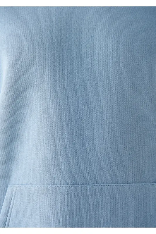 Kapüşonlu Sweatshirt 0610937-70731-Mavi - 6