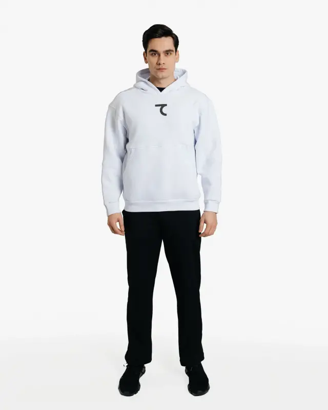 Kapüşonlu Sweatshirt - BEYAZ - 2