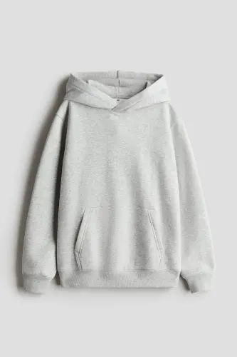 Kapüşonlu Üst-Light grey marl 