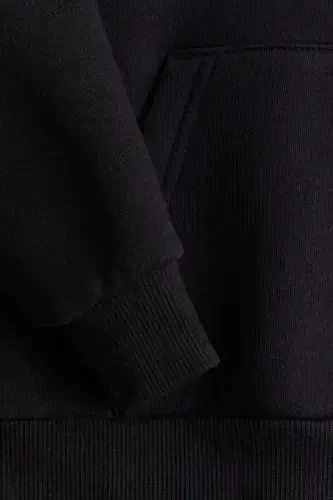 Kapüşonlu ve İçi Tüylü Üst-Siyah - H&M (1)
