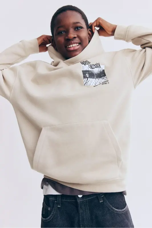 Kapüşonlu Üst-Açık bej/Non Stop - 2