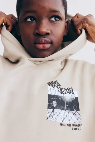 Kapüşonlu Üst-Açık bej/Non Stop - 4