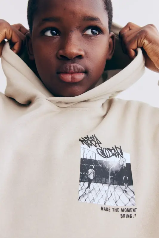 Kapüşonlu Üst-Açık bej/Non Stop - 4