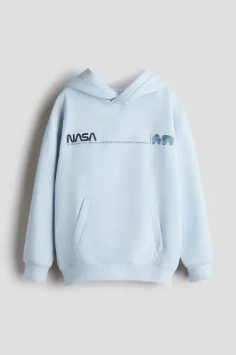 Kapüşonlu Üst-Açık mavi/NASA 