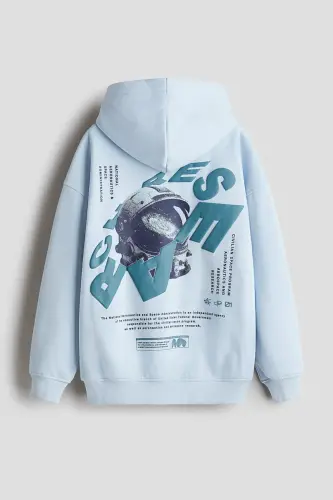 Kapüşonlu Üst-Açık mavi/NASA - H&M (1)