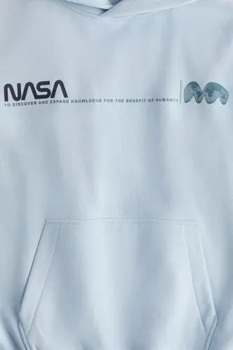 Kapüşonlu Üst-Açık mavi/NASA - 3