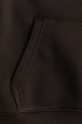 Kapüşonlu Üst - Koyu kahverengi - H&M (1)