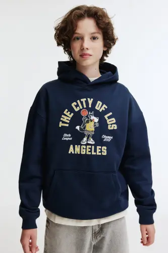Kapüşonlu Üst-Lacivert/Los Angeles - 1