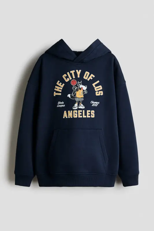 Kapüşonlu Üst-Lacivert/Los Angeles - 4