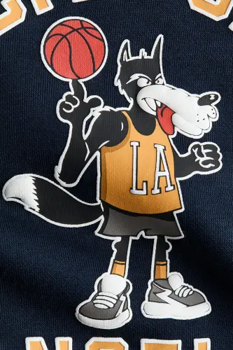 Kapüşonlu Üst-Lacivert/Los Angeles - 5