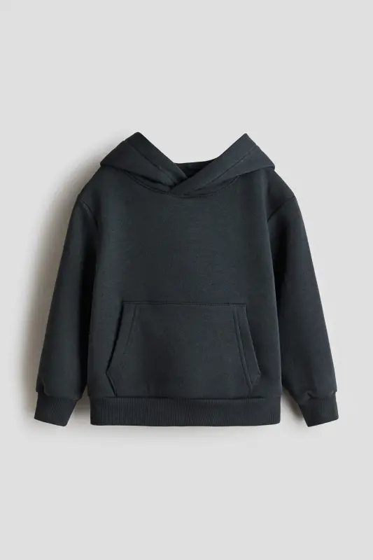 Kapüşonlu ve İçi Tüylü Üst - Koyu gri - H&M