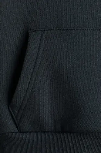 Kapüşonlu ve İçi Tüylü Üst - Koyu gri - H&M (1)