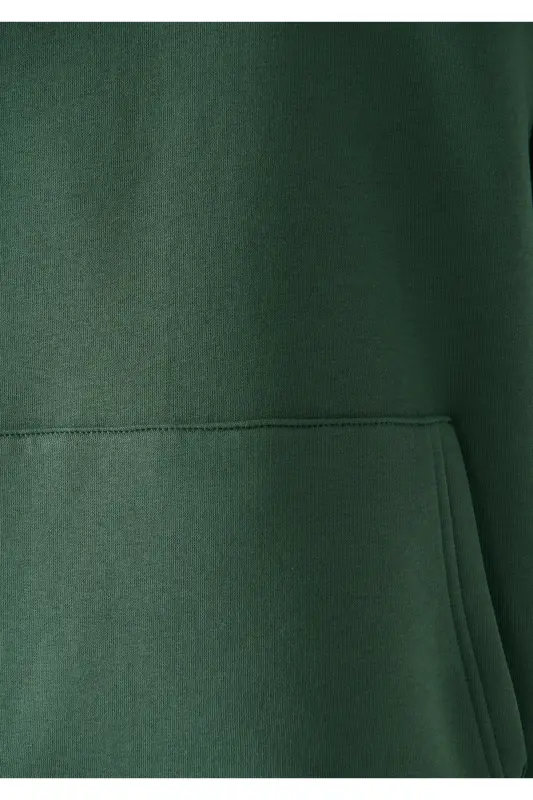 Kapüşonlu Yeşil Basic Basic Sweatshirt 0610937-71580-Yeşil - 6