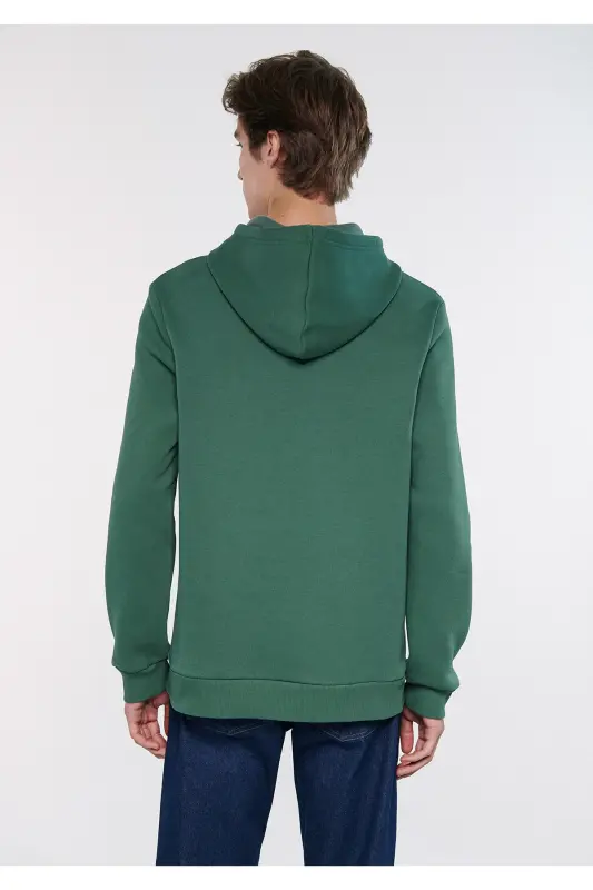 Kapüşonlu Yeşil Basic Basic Sweatshirt 0610937-71580 - Yeşil-71580 - 3