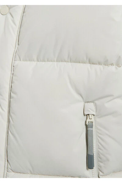 Kaputli bej puf yelek Regular Fit / Oddiy kesilgan 0110306-70134 - 7