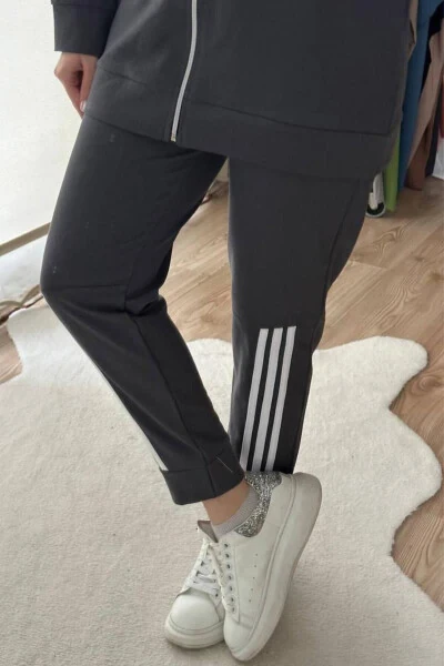 Kaputli Ikki Qismli Sport Kostyumi TRN1016 Tutun - 9