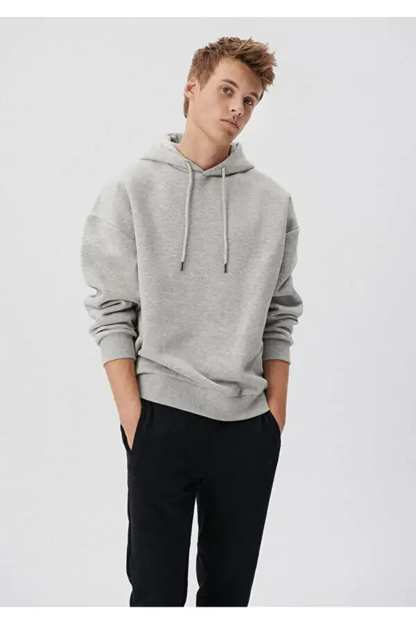 Kaputli Kulrang Basic Ko'ylak 0610062-80196 - 7