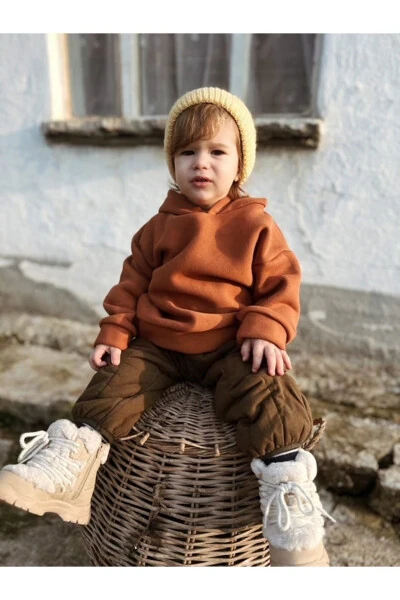 Kaputli Oversize Svitshot - Bola/Bolaga, Uch Iplik Ichki Polerli Qalin Matoni Sweat - 3