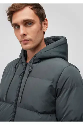 Kaputli Yashil Puffer Ko'ylagi 0110349-71598 - 5