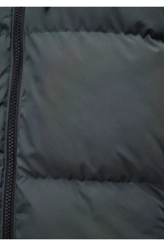 Kaputli Yashil Puffer Ko'ylagi 0110349-71598 - 3