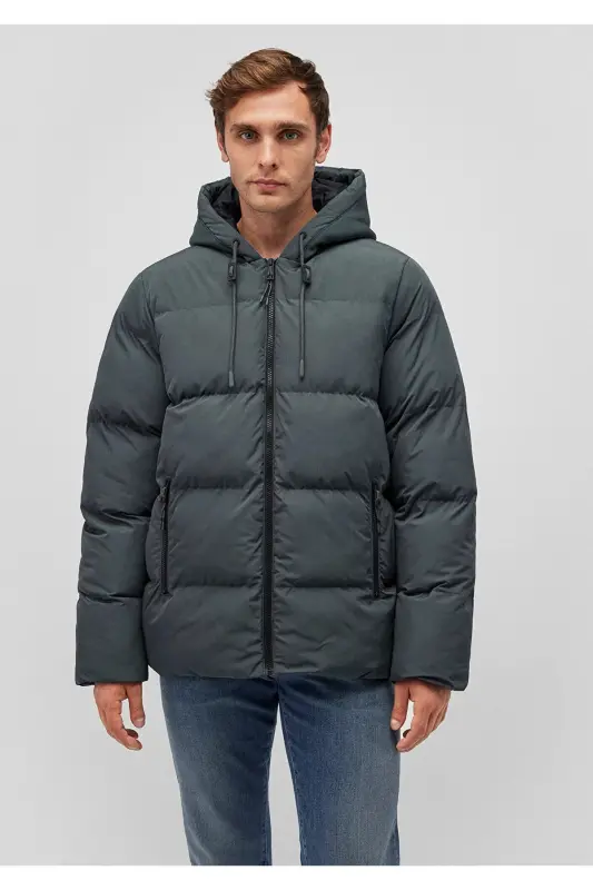 Kaputli Yashil Puffer Ko'ylagi 0110349-71598 - 2