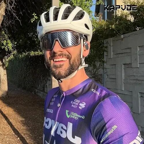 KAPVOE 3 Lens Cycling Sunglasses Men Women K76 | 3 Lenses: PC Day, Black Polarized, Clear Low Light; UV400, 3-Position Nose Pad - KAPVOE (1)