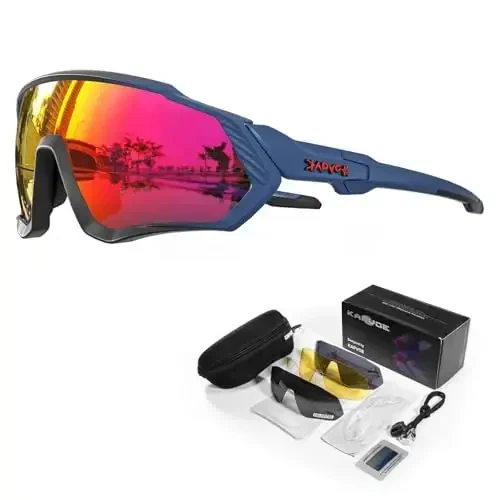 KAPVOE Cycling Glasses Men Women Polarized Sports Sunglasses With 1 Lens Or 5 Lenses MTB Mountain Bike Eyewear - K9408 - 1