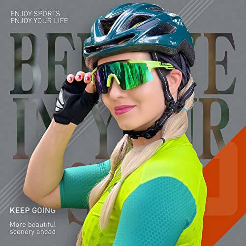 KAPVOE Bisiklet Gözlüğü Spor Gözlüğü Erkek Kadın Polarize UV400 MTB Bisiklet Dağ Bisikleti Gözlüğü 3 Lens ile - 2