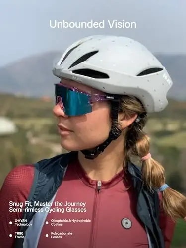 KAPVOE Polarized Cycling Glasses Sports Sunglasses for Men Women, UV400 MTB Bicycle Mountain Bike Glasses with 3 Lenses K75 - 2