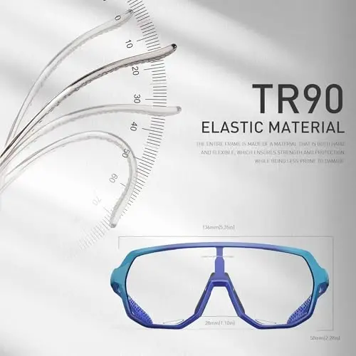 KAPVOE Photochromic Cycling Glasses for Men Women Mountain Bike Sunglasses Sports Goggles UV Protection K63 - 5