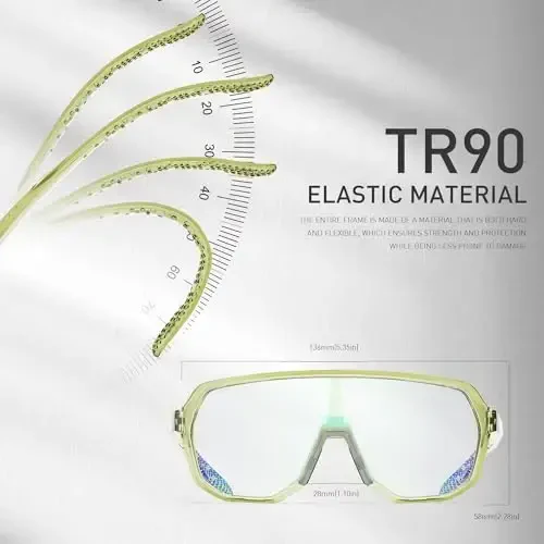 KAPVOE Photochromic Cycling Glasses for Men Women Mountain Bike Sunglasses Sports Goggles UV Protection K63 - 5