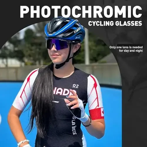 КАПВОЕ Photochromic Cycling Glasses Mountain Bike Sunglasses Clear MTB Bicycle Riding Baseball Running Golf for Men Women K75 - Modazone (1)