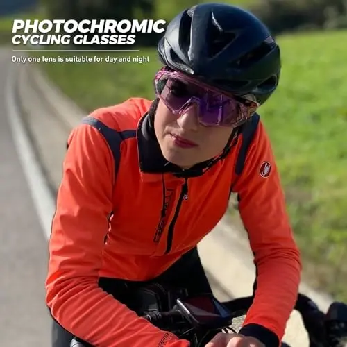 KAPVOE Photochromic Cycling Glasses Men Women Mountain Bike Sunglasses Clear MTB Bicycle Riding - K9408 - MODAZONE (1)