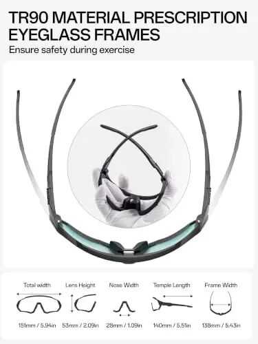KAPVOE Photochromic Cycling Glasses Men Women Mountain Bike Sunglasses Clear MTB Bicycle Riding - K9408 - 5