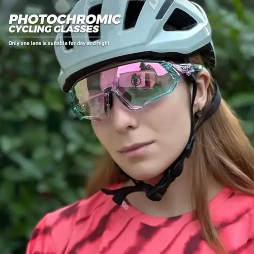 KAPVOE Photochromic Cycling Glasses Men Women Mountain Bike Sunglasses Clear MTB Bicycle Riding - K9408 - 2