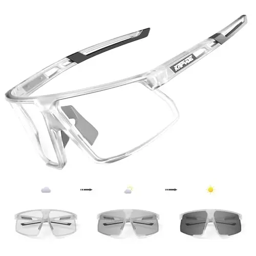 KAPVOE Photochromic Cycling Glasses Men Women Mountain Bike Sunglasses Clear MTB Sports Glasses Bicycle Triathlon Running 