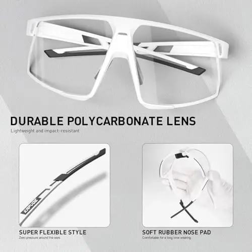KAPVOE Photochromic Cycling Glasses Men Women Mountain Bike Sunglasses Clear MTB Sports Glasses Bicycle Triathlon Running - 4